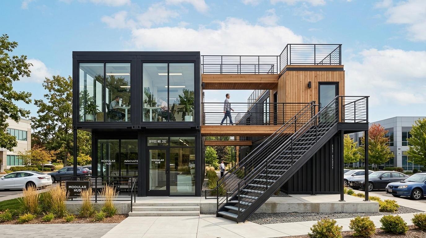 Example design of joined container structure